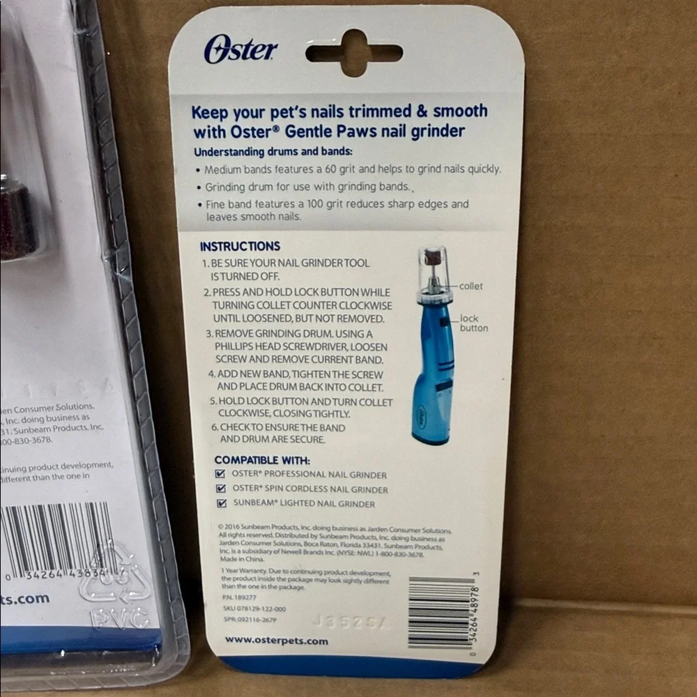 ⭐️Oster Gentle Paws Blue Nail Grinder with Replacement Kit